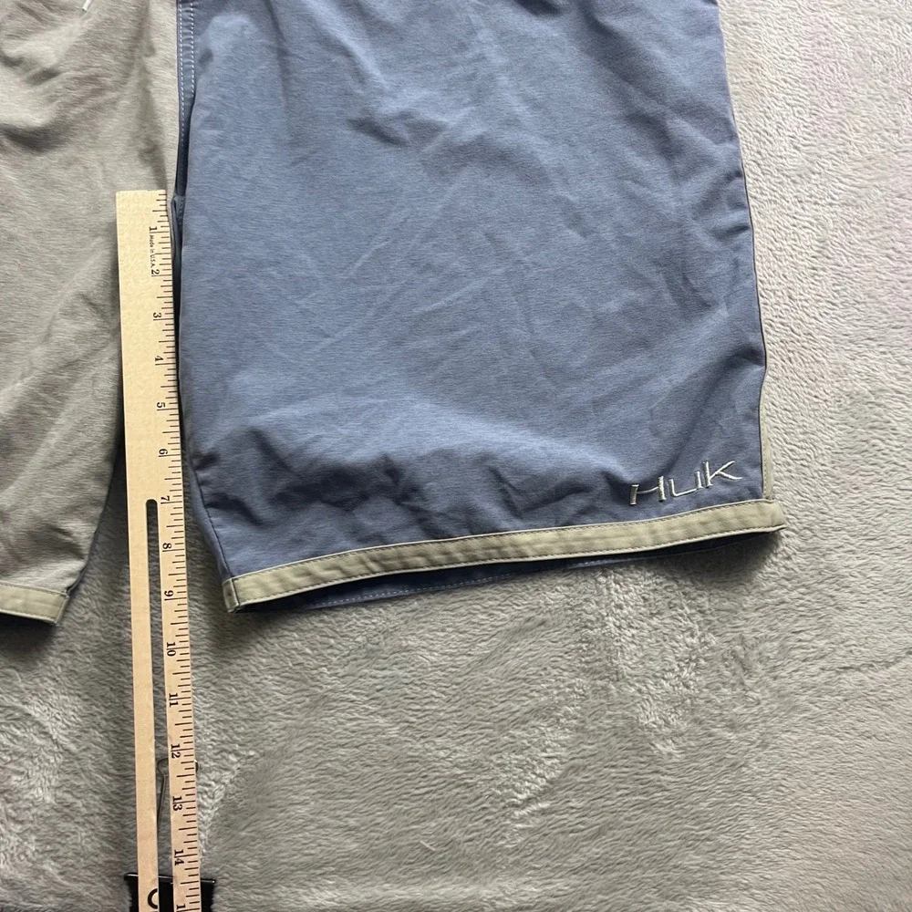 Huk Mens Blue Grey Colorblock‎ Performance Fishing Board Shorts Size 38